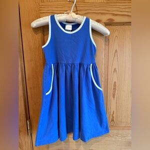 Hanna Andersson Blue Dress with White Accents